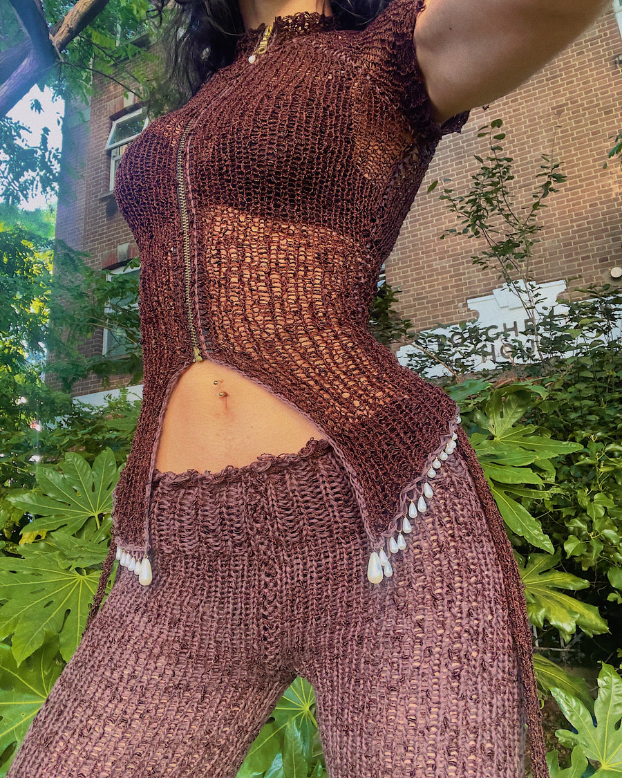 Pearly zip up top