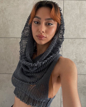 Snood Hood Crop Top