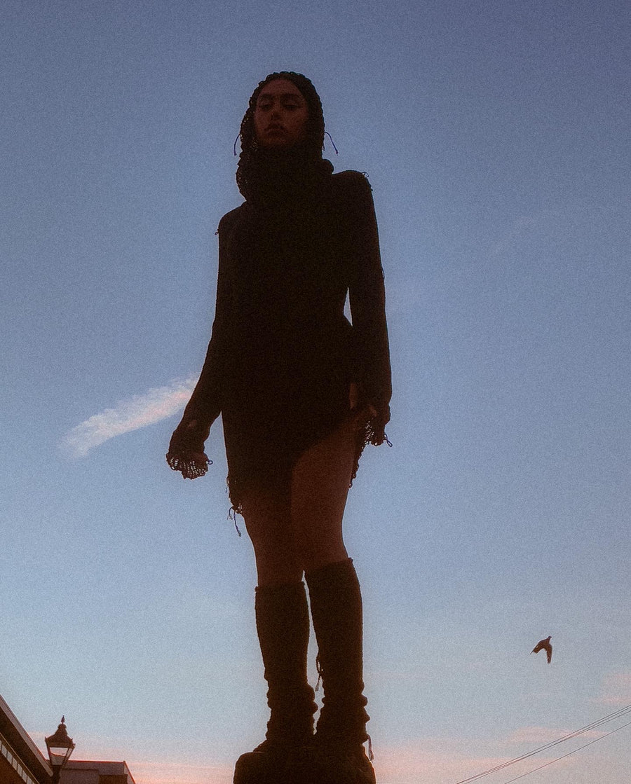 Snood Hood Mini Dress